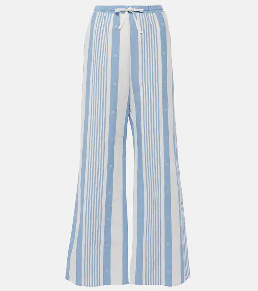 Givenchy 4G striped cotton and linen wide-leg pants Cover