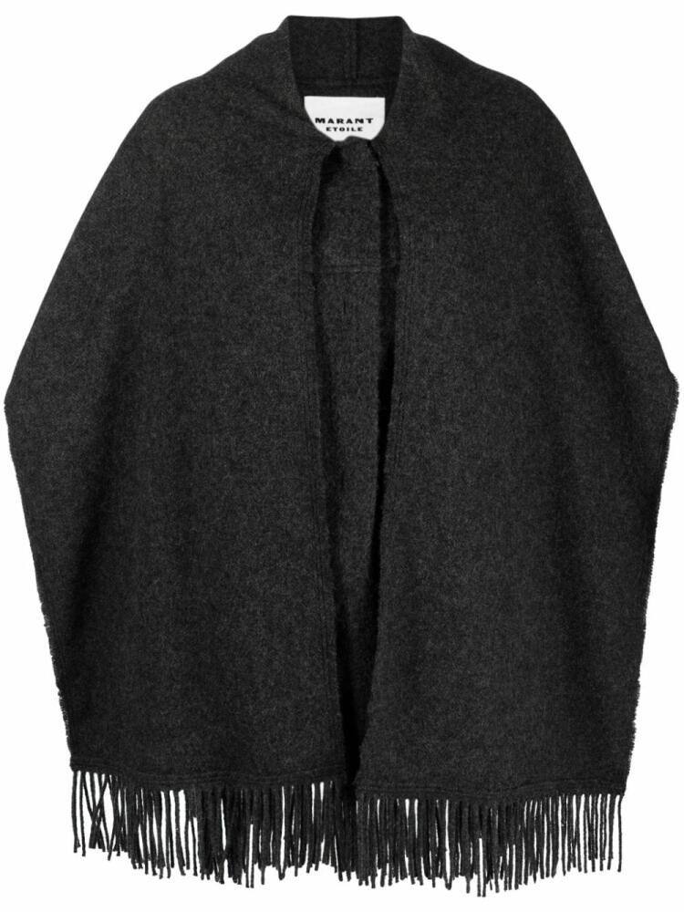 MARANT ÉTOILE Faty fringed cape - Grey Cover