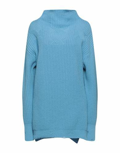 Tela Woman Turtleneck Light blue Wool Cover