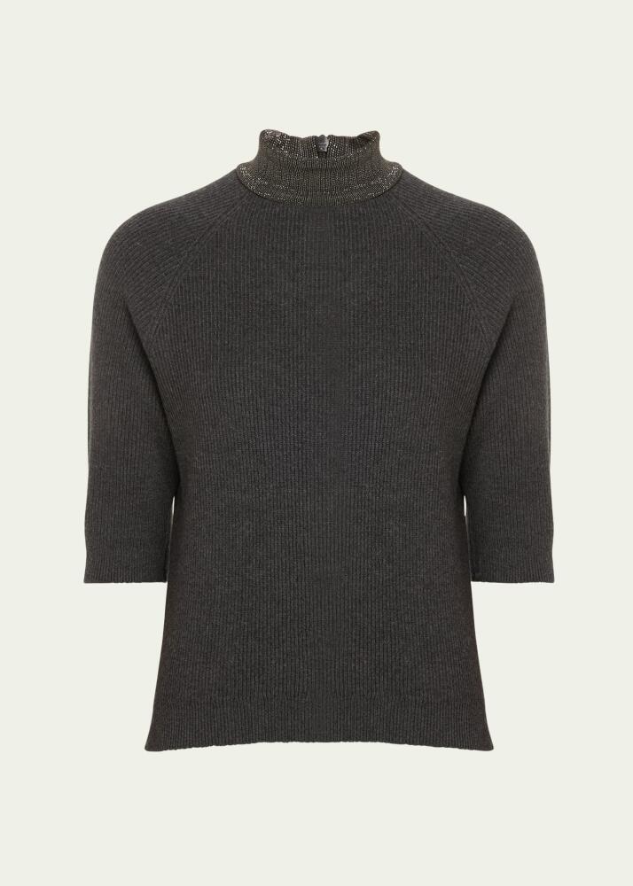 Brunello Cucinelli Cashmere Turtleneck with Monili Detail Cover