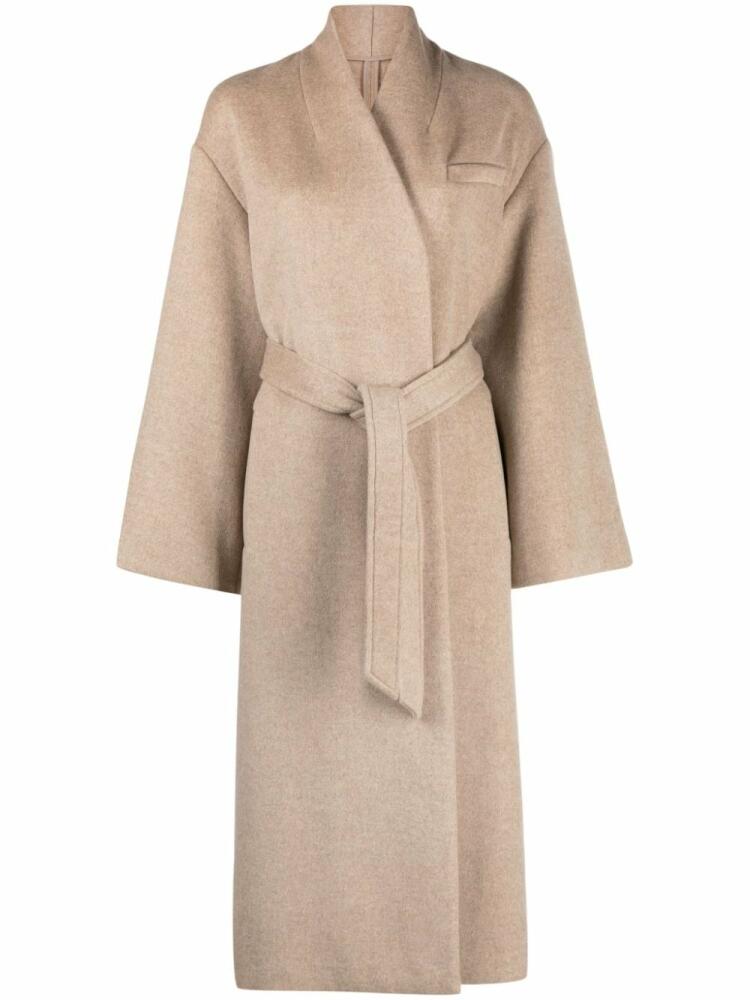 Claudie Pierlot felted-finish double-breasted coat - Neutrals Cover