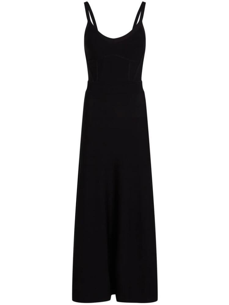 Karl Lagerfeld strappy knitted midi dress - Black Cover