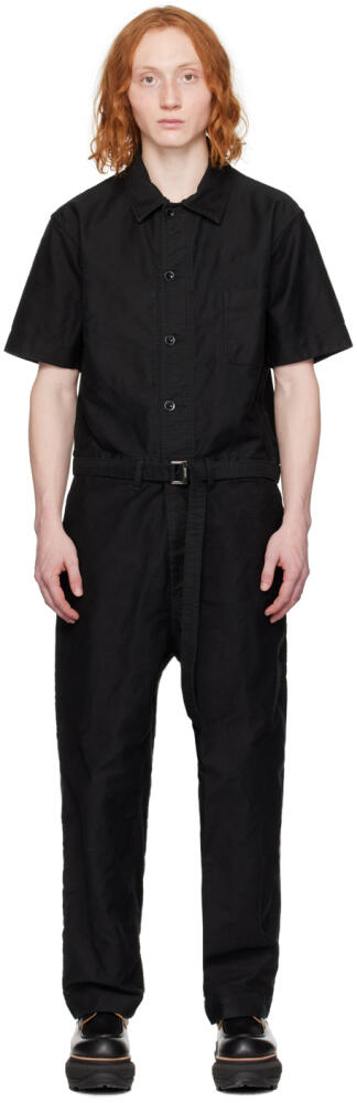 sacai Black Belted Jumpsuit Cover