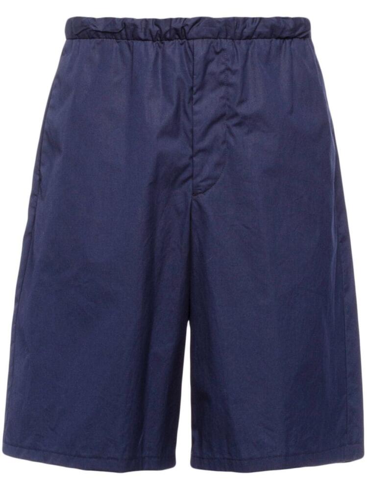 Prada triangle-logo cotton bermuda shorts - Blue Cover