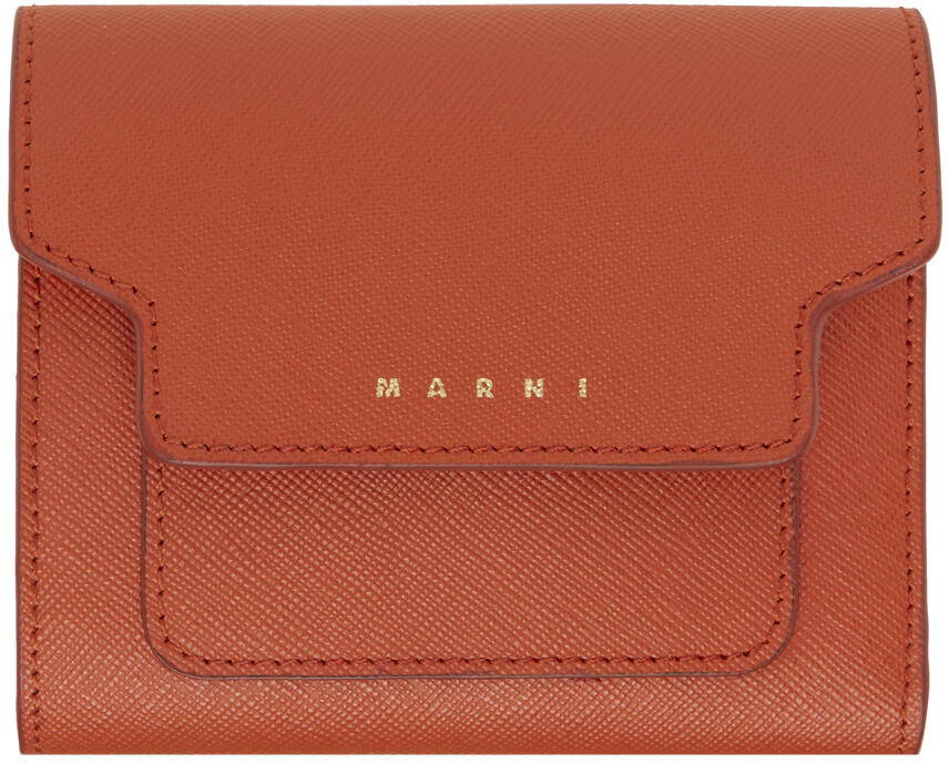 Marni Orange Saffiano Leather Wallet Cover