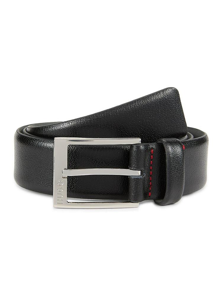 HUGO Men's Gellot Leather Belt - Black Cover