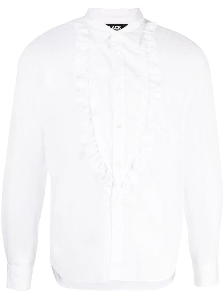 Black Comme Des Garçons ruffled long-sleeve shirt - White Cover