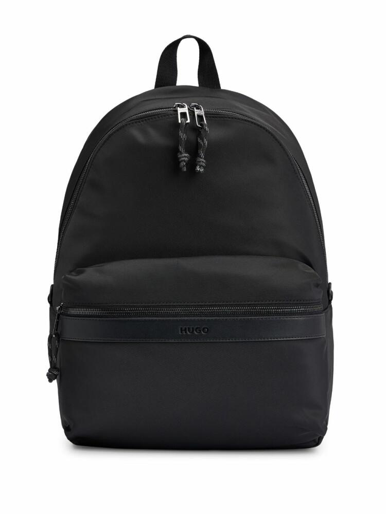 HUGO logo-strap zip-up backpack - Black Cover