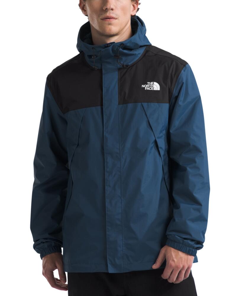 The North Face Men's Hooded Antora Logo Rain Jacket - Shady Blue/tnf Black-npf Cover