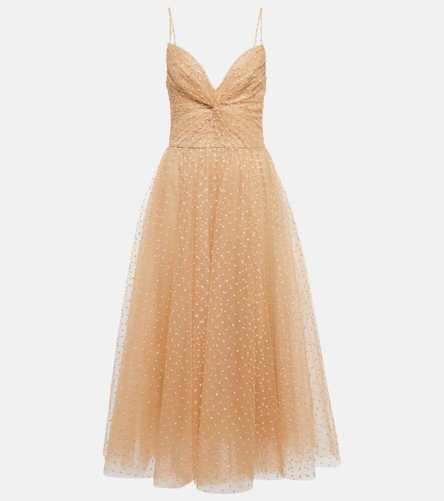 Monique Lhuillier Dotted tulle midi dress Cover