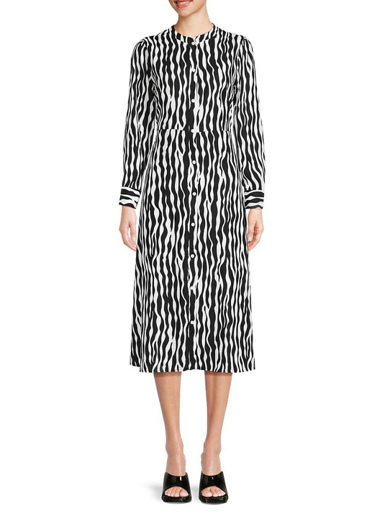 YAL New York Women's Wave Print Shirtdress - Black Cover