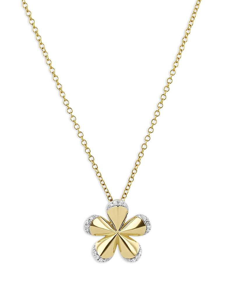 Phillips House Rhodium & 14K Gold Symphony Diamond Edge Flower Pendant Necklace, 16-18 Cover