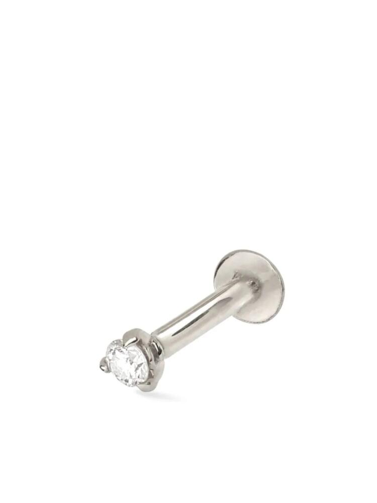 Lark & Berry 14kt white gold Modernist diamond earring - Silver Cover