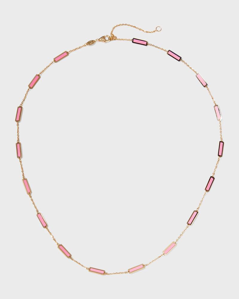 Frederic Sage 18K Yellow Gold 17 Stations Pink Enamel Necklace Cover