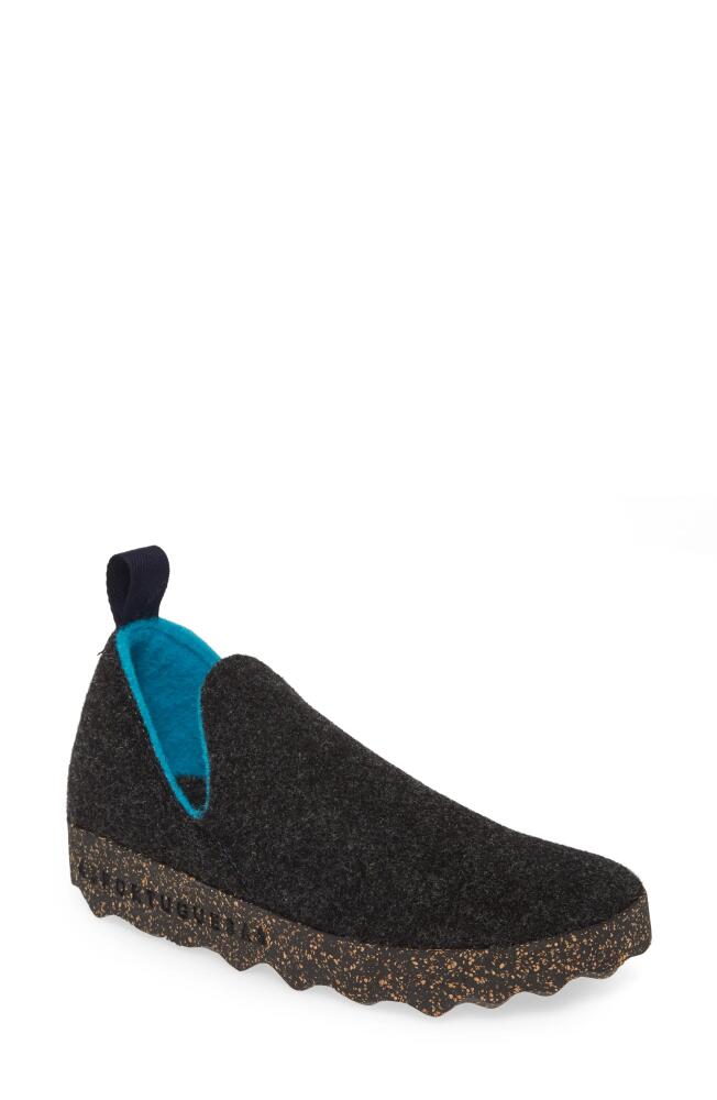 Asportuguesas by Fly London City Sneaker in Anthracite Tweed Fabric Cover