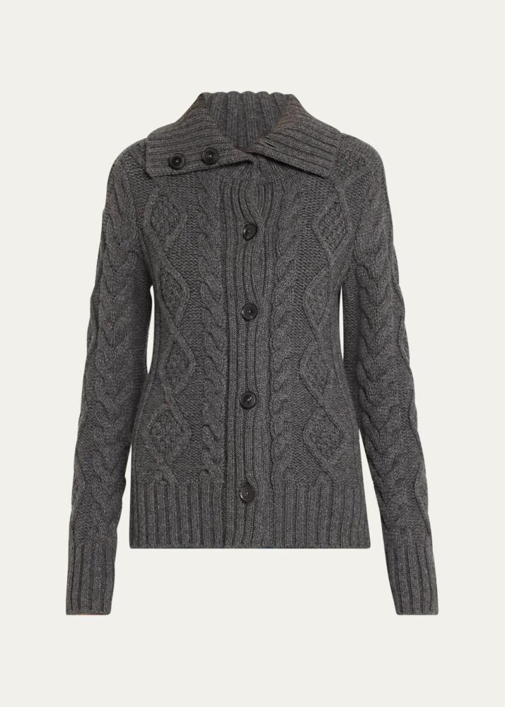 Nili Lotan Allegra Cable Wool Cashmere Cardigan Cover