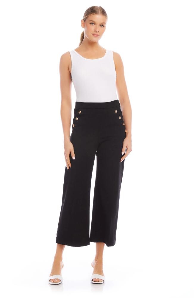 FIFTEEN TWENTY Neptune Faux Button Detail Crop Pants in Black Cover