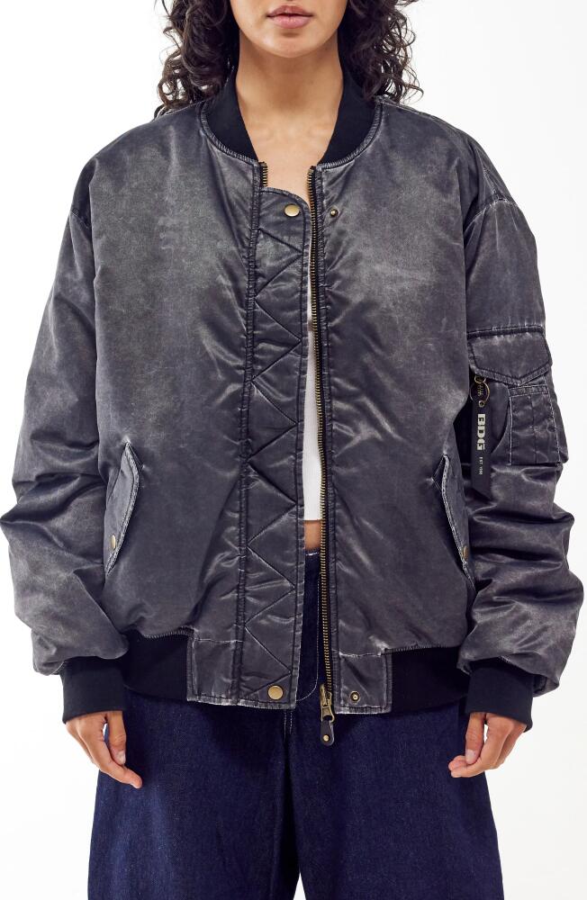 BDG Urban Outfitters Oversize Reversible Bomber Jacket in Washed Black Cover