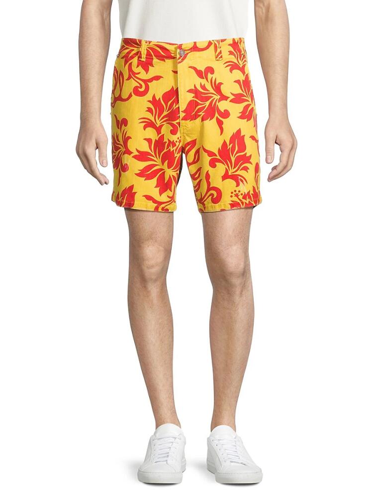 ERL Men's Stretch Denim Floral Shorts - Erl Tropical Flowers Cover