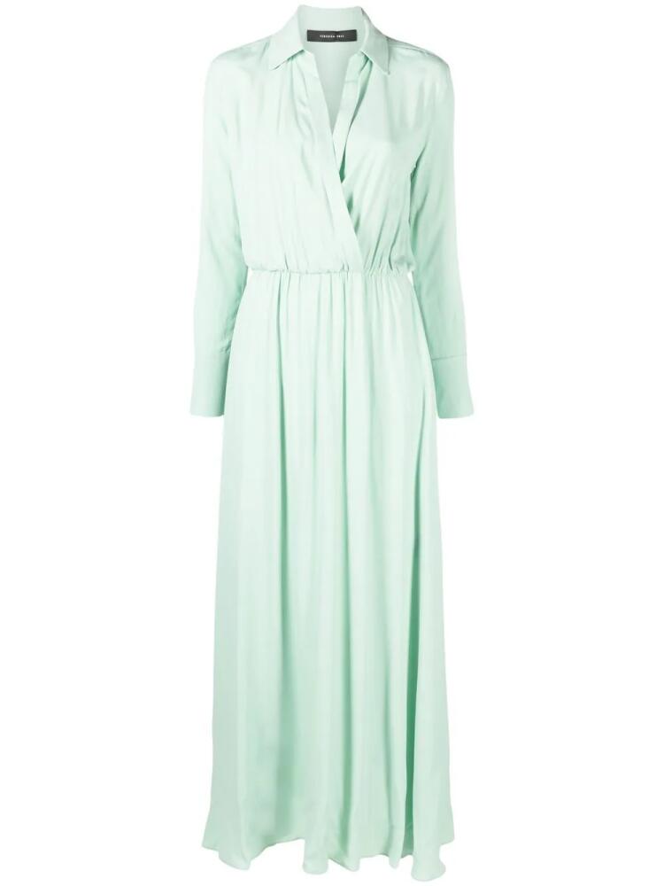 Federica Tosi gathered silk-blend dress - Green Cover