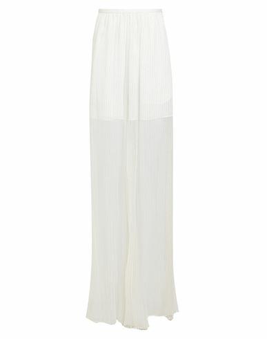 Rochas Woman Pants White Silk, Metallic Polyester Cover