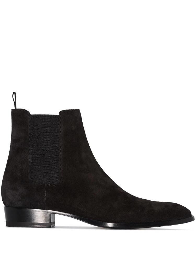 Saint Laurent Wyatt 30mm suede Chelsea boots - Brown Cover