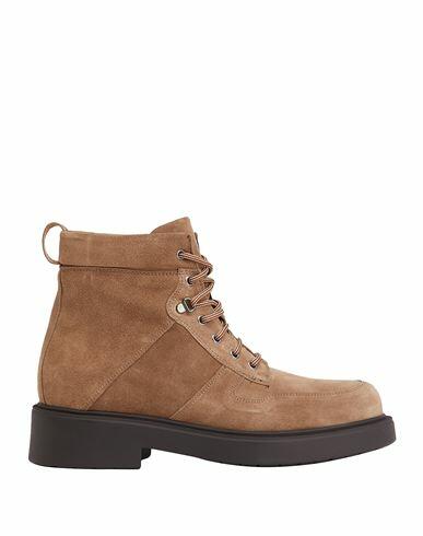 8 By Yoox Split Leather Lace-up Ankle Boots Man Ankle boots Camel Leather Cover