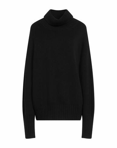 Wild Cashmere Woman Turtleneck Black Wool, Cashmere Cover