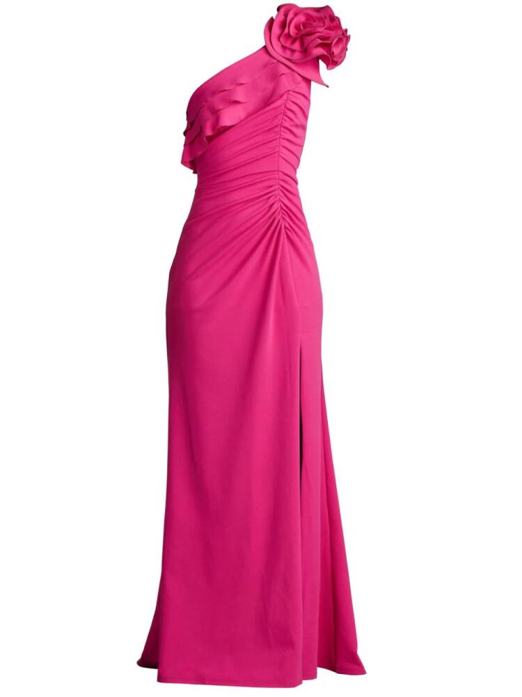 Tadashi Shoji floral-appliqué asymmetric gown - Pink Cover