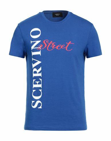 Ermanno Scervino Man T-shirt Blue Cotton, Elastane Cover