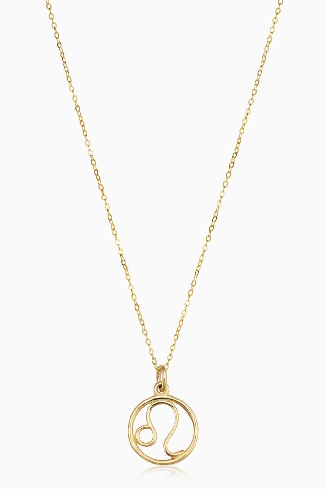 Oradina 14K Gold Zodiac Pendant Necklace in Leo Cover