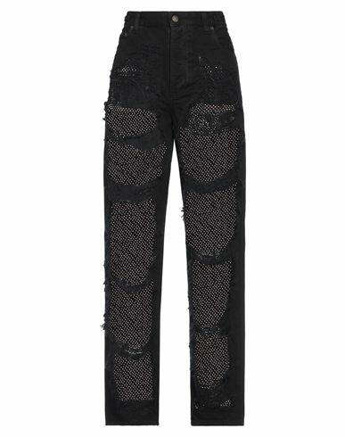 Darkpark Woman Pants Black Cotton, Polyester, Glass, Elastane Cover