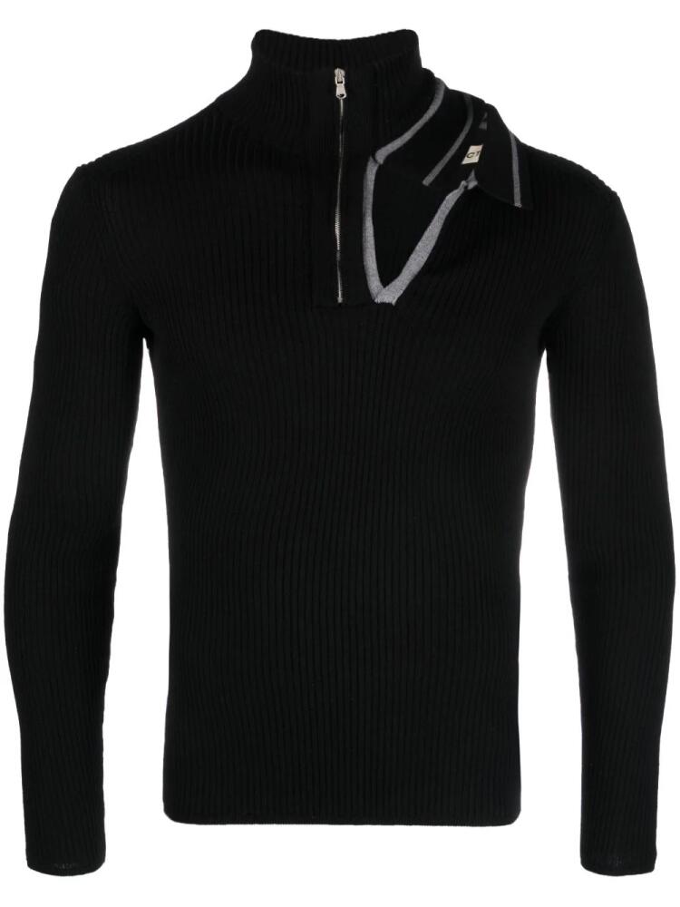 Y/Project cut-out ribbed-knit sweatshirt - Black Cover