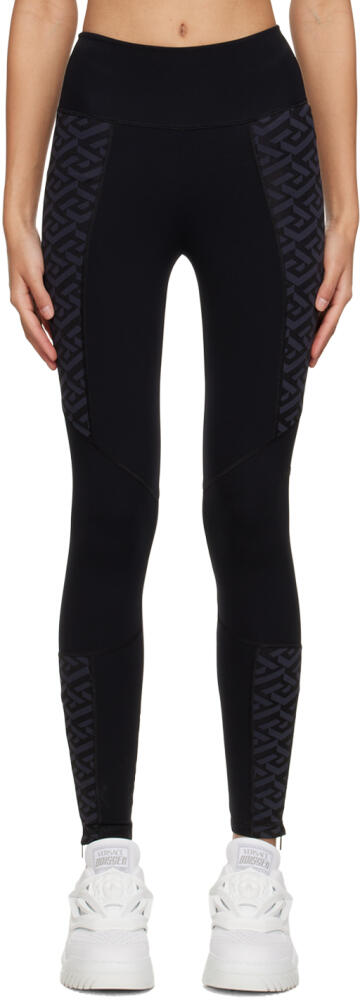 Versace Underwear Black 'La Greca' Leggings Cover