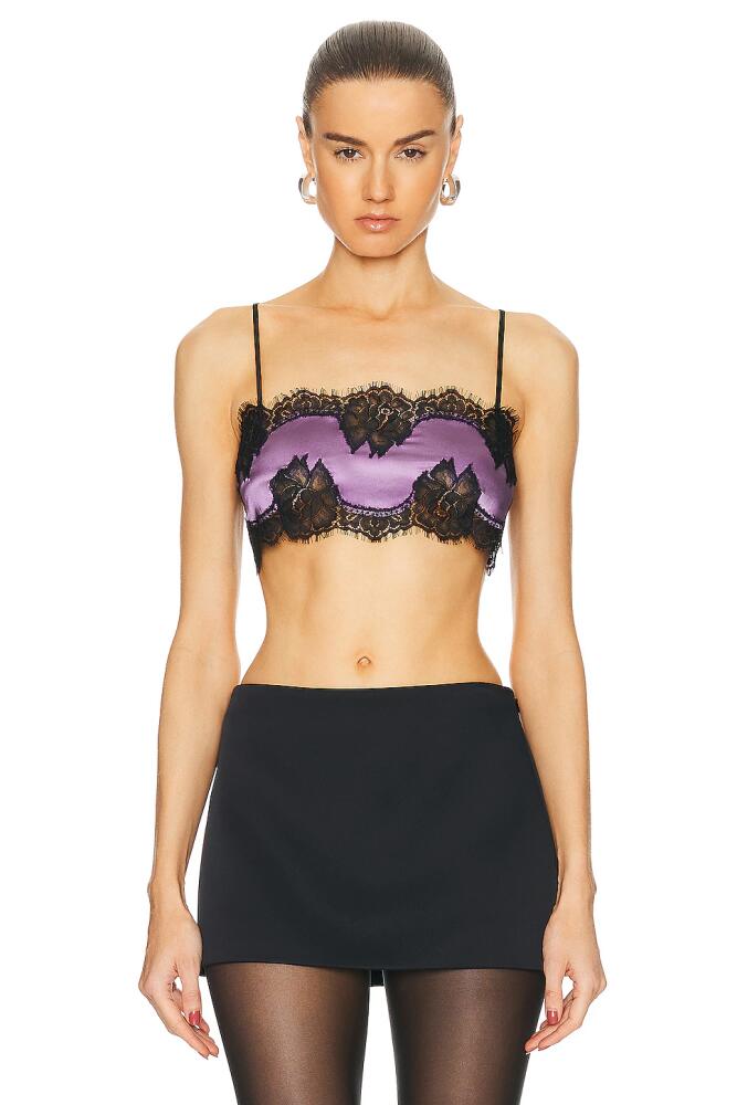 fleur du mal Silk And Lace Bandeau Top in Purple Cover