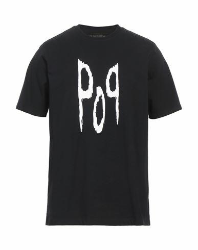 Pop Trading Company Man T-shirt Black Cotton Cover