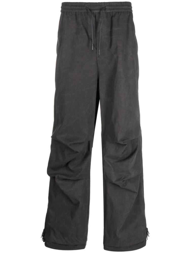 Juun.J waffle-effect drawstring track pants - Grey Cover