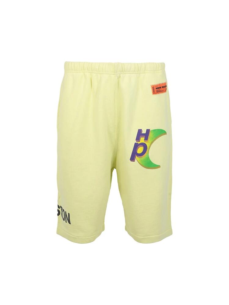 Heron Preston Men's Global Collage Sweatshorts - Yellow Cover