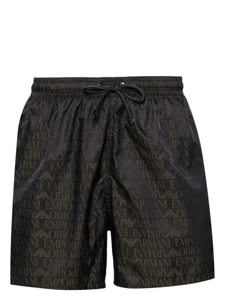 Emporio Armani logo-print swim shorts - Black Cover