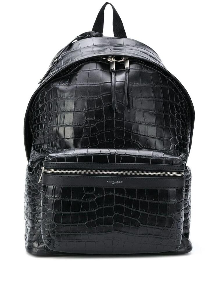 Saint Laurent City crocodile-effect backpack - Black Cover