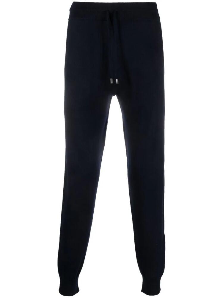 Canali fine-knit wool track pants - Blue Cover