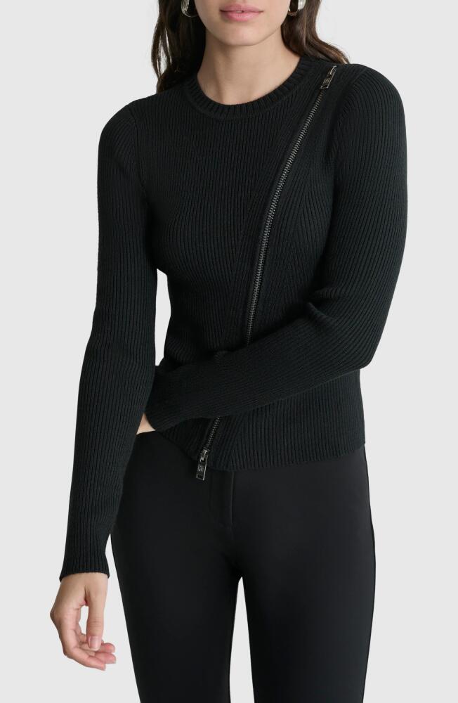 DKNY Asymmetric Zip Detail Sweater in Black Cover