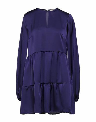 5rue Woman Mini dress Dark purple Polyester, Viscose Cover