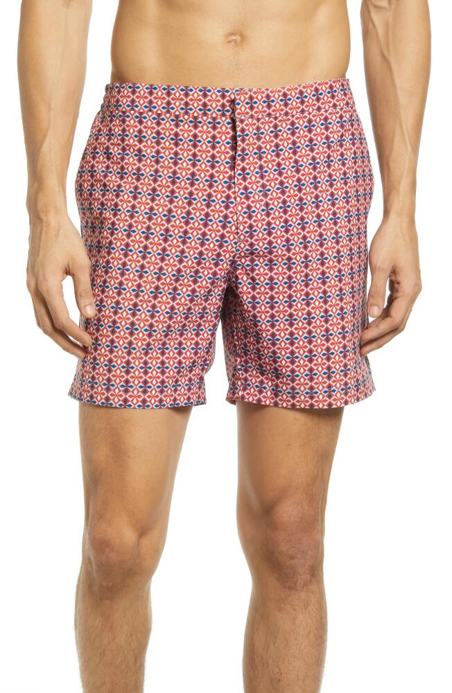 Fair Harbor The Sextant Swim Trunks in Red Schooner Cover