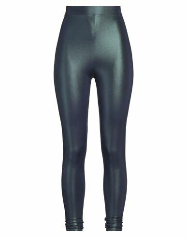 Alexandre Vauthier Woman Leggings Dark green Polyester, Elastane Cover