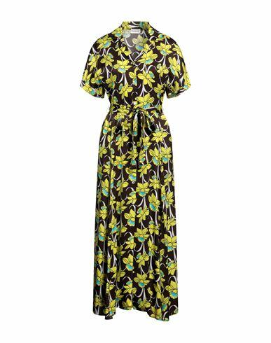 P. a.r. o.s. h. Woman Maxi dress Dark brown Viscose Cover