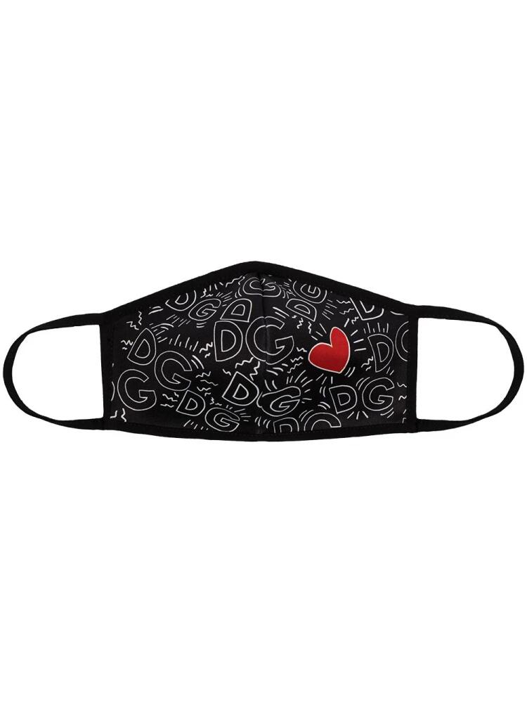 Dolce & Gabbana logo-print face mask - Black Cover