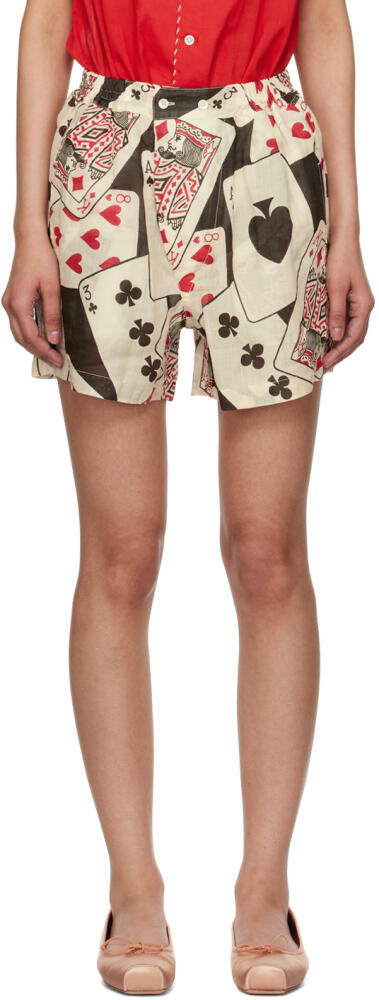 Bode Black & Off-White Ace Of Spades Shorts Cover