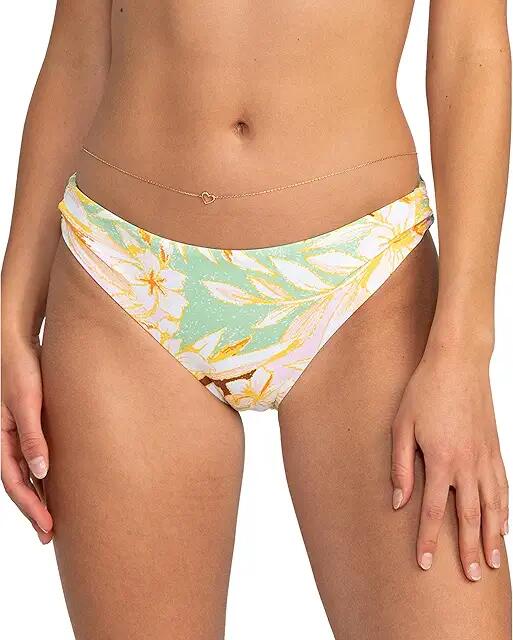 Roxy Beach Classics Strappy Hipster Bikini Bottoms (Quiet Green Coast 2 Coast) Women's Swimwear Cover