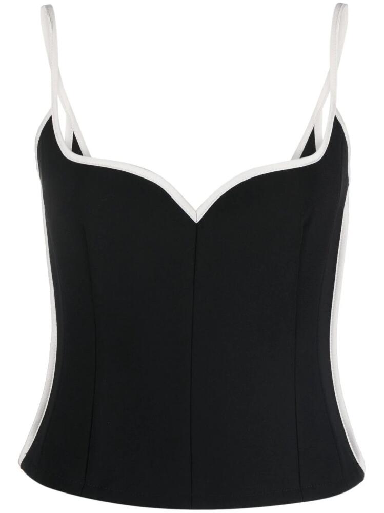 Paris Georgia Heart contrast-trim singlet top - Black Cover